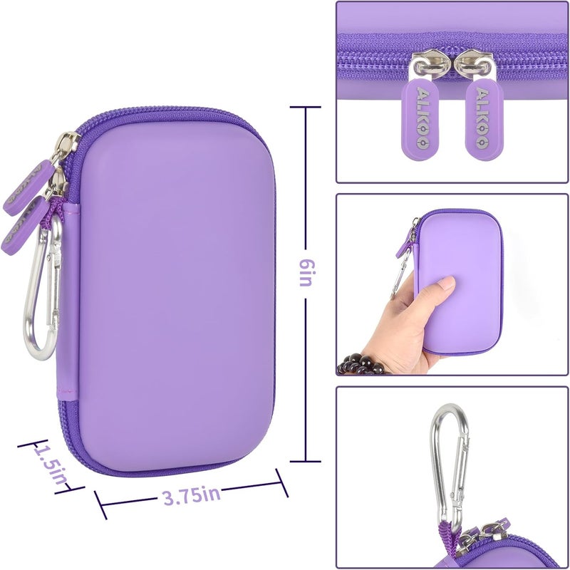 ALKOO USB Flash Drive Organizer Case – Hard Shell Holder for 8 Thumb Drives & SD/Memory Cards – for SanDisk for Samsung - Storage for Students, Photographers & IT Pros– Travel & Office Use – Bag Only-Purple - Image 2